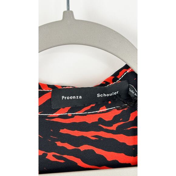 Proenza Schouler Printed Spiral Crepe De Chine Midi Wrap Dress Womens Size 2 New - Picture 14 of 16